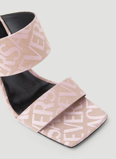 Versace Logo Jacquard Mule Sandals Pink vrs0253022