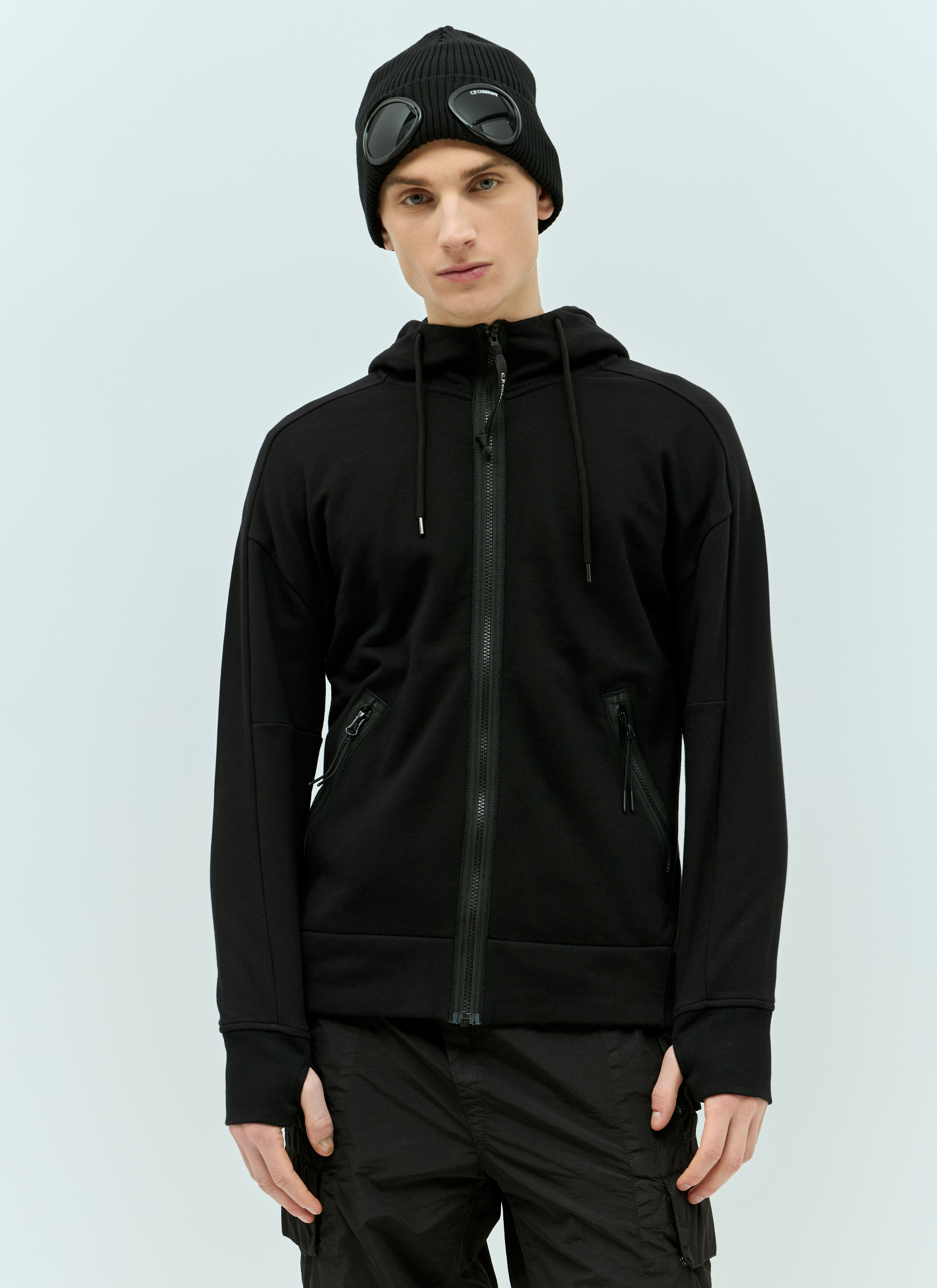 Diagonal raised fleece goggle full zip sweatshirt shop
