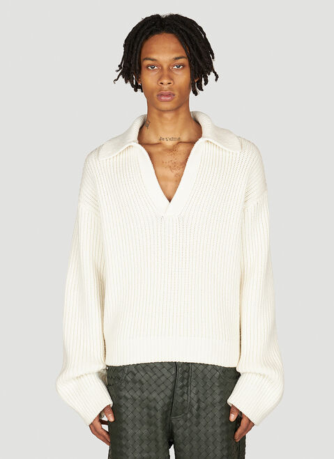 Bottega Veneta Polo Collar Sweater Black bov0142013