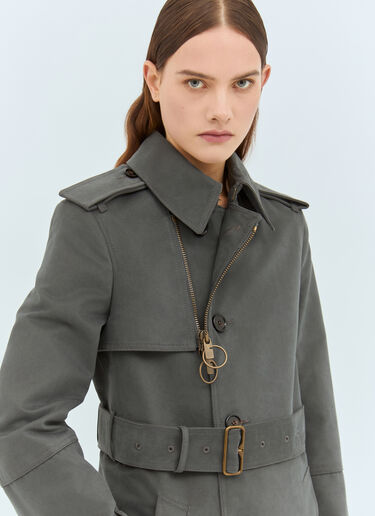 Burberry Long Cotton Nylon Trench Coat Grey bur0258003