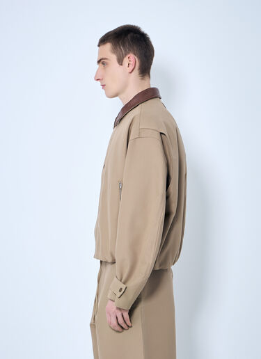 Twill Jacket With Leather Collar Acne Studios Twill Jacket With Leather Collar Beige acn0159002