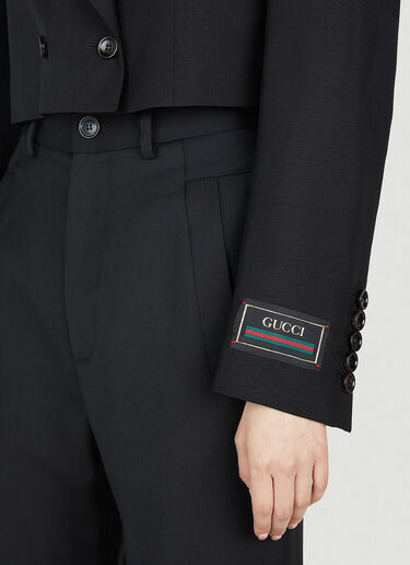 Gucci Cropped Double Breasted Blazer Black guc0252049