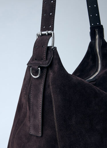 Belted Hobo Bag in Suede Lemaire Belted Hobo Bag in Suede Brown lem0264025