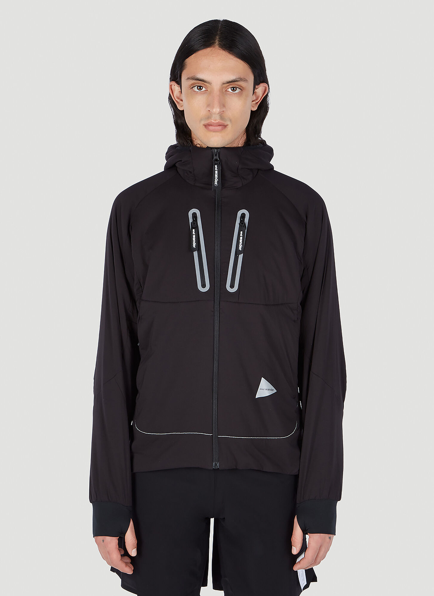 AND WANDER AND WANDER ALPHA AIR HOODED JACKET MALE BLACKMALE