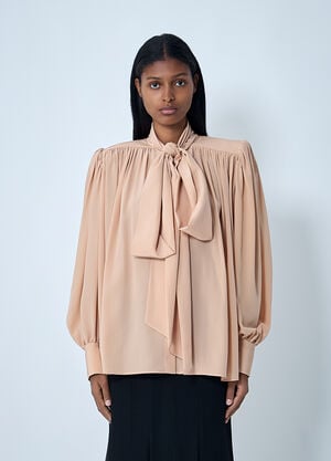 Chloé Oversized Gathered Blouse Sand chl0262012