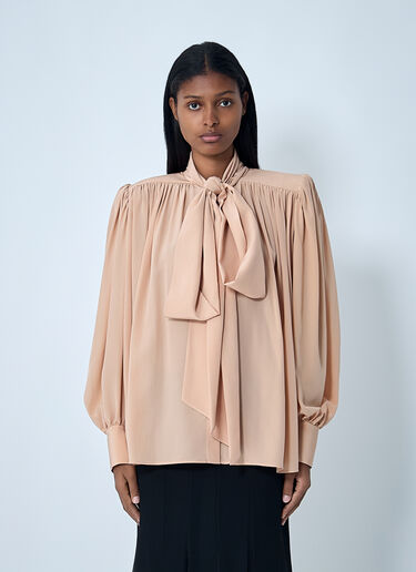 Chloé Oversized Gathered Blouse Sand chl0262012