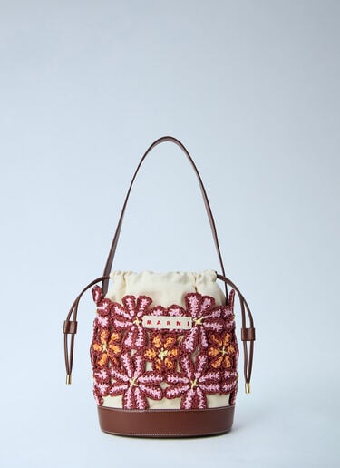 Marni Embroidered Bucket Bag Beige mni0264010