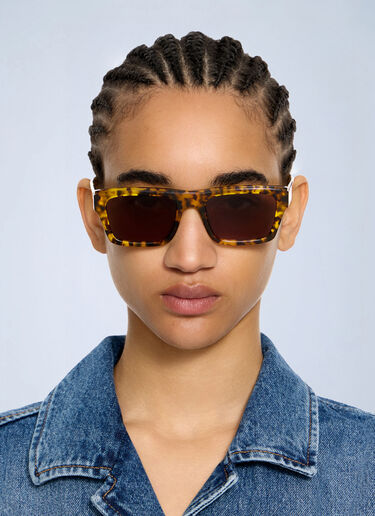 LN-CC® - Off-White: Flint Brown Lens Sunglasses - Black Off-White Flint Brown Lens Sunglasses Black ofw0364473