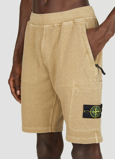 Stone Island Logo Patch Shorts Beige sto0152058