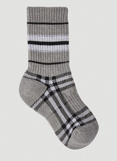 Burberry 条纹袜子 灰色 bur0150075