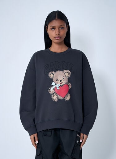 GANNI Logo Motif Sweatshirt Black gan0263008