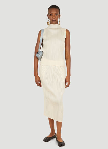 Pleats Please Issey Miyake Plissé Basic Skirt Cream plp0251013