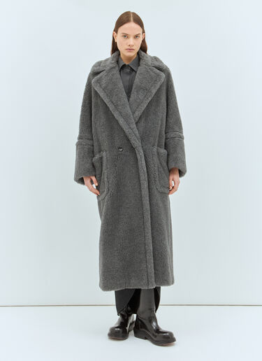 Max Mara Oversized Alpaca And Wool Teddy Coat Grey max0258035