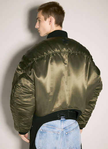 Mugler Satin Bomber Jacket Green mug0158002