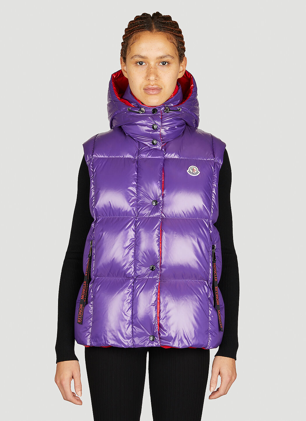 Purple moncler gilet deals