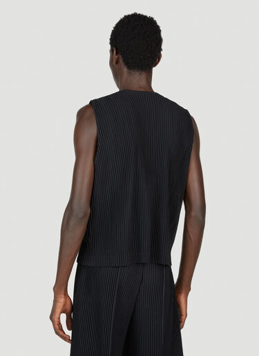 Homme Plissé Issey Miyake Pleated Zip Up Vest Black hmp0153010