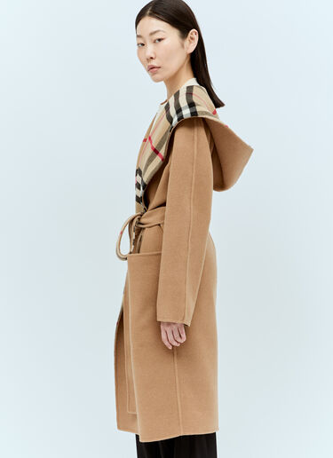 Wool Wrap Coat Burberry Wool Wrap Coat Brown bur0255020