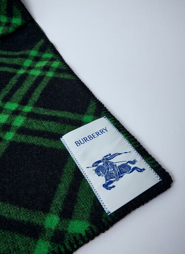 Burberry Check Wool Scarf Green bur0159024