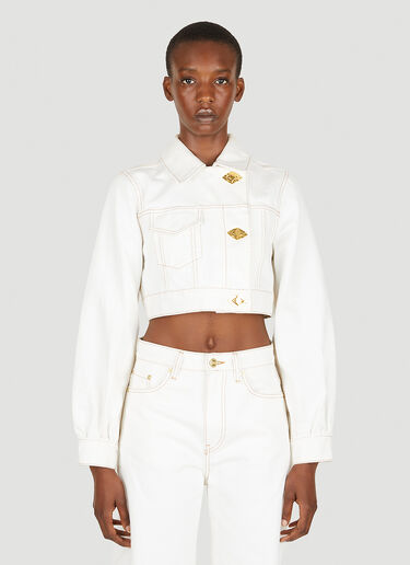 GANNI Trucker Denim Jacket White gan0251081