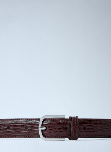 LN-CC® - Toteme: Slim Lizard-Embossed Belt - Brown Toteme Slim Lizard-Embossed Belt Brown tot0265050