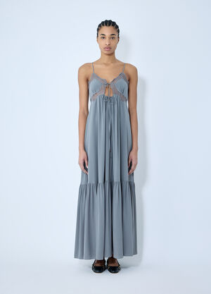 Chloé Maxi Silk Dress Beige chl0259043