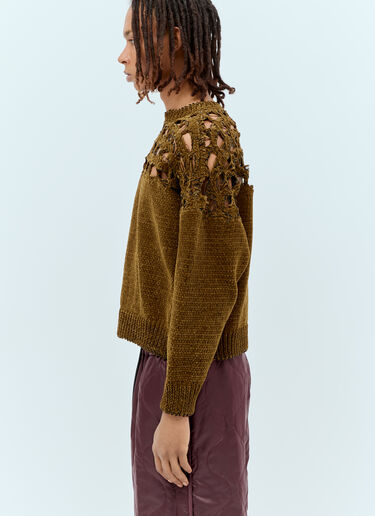 Dries Van Noten 벨루어 니트 스웨터 그린 dvn0156030