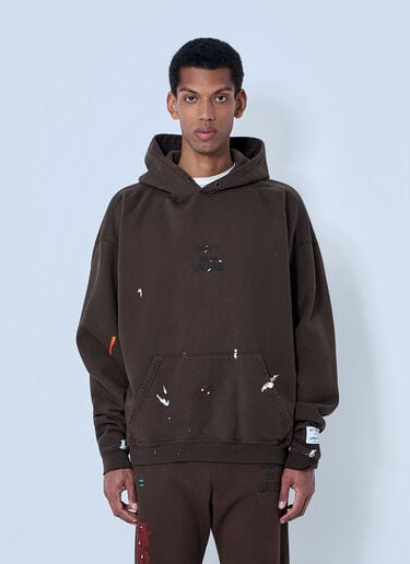 Gallery Dept. Abstract Print Hoodie Brown gdp0163009