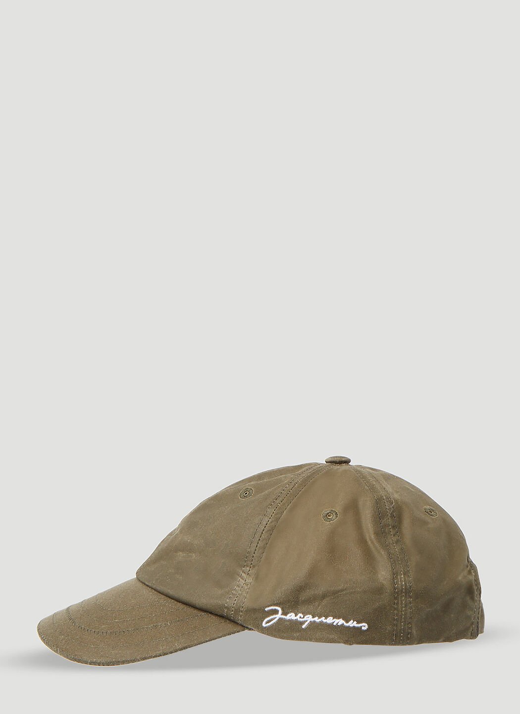 Khaki leather baseball cap top