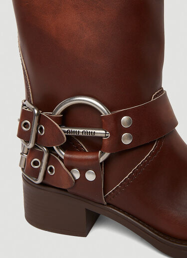 Miu Miu Motorcycle Boots Brown miu0250055