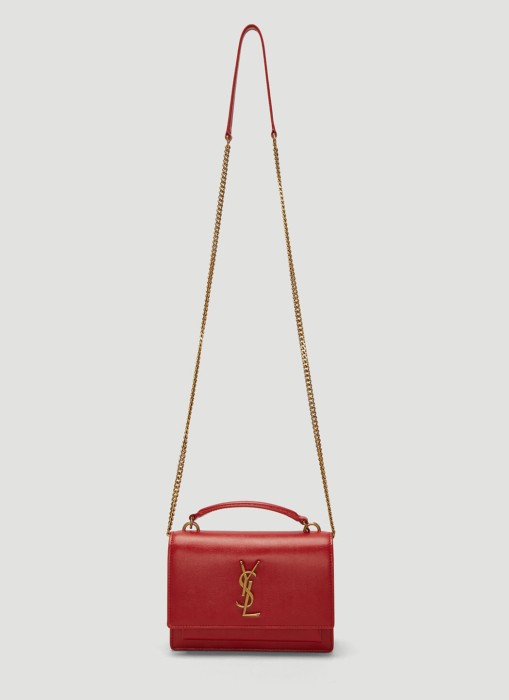 Saint Laurent Sunset Monogram Chain Bag in Red LN CC