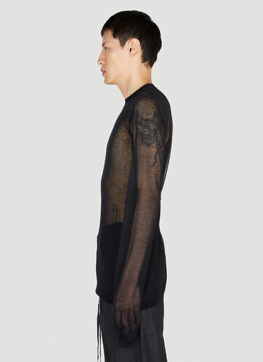 Ann Demeulemeester Diederik Long Sleeve Top Black ann0152011