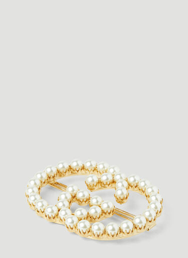 Interlocking G Pearl Hair Clip Gucci Interlocking G Pearl Hair Clip White guc0245204