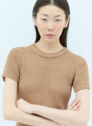 Aya Muse Atele Knit T-Shirt Brown aym0255004