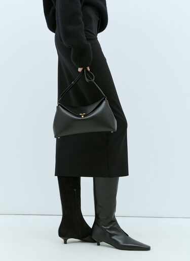 T-Lock Leather Clutch TOTEME T-Lock Leather Clutch Black tot0256037