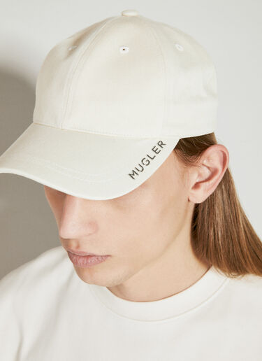 Mugler Logo Applique Baseball Cap Beige mug0154007