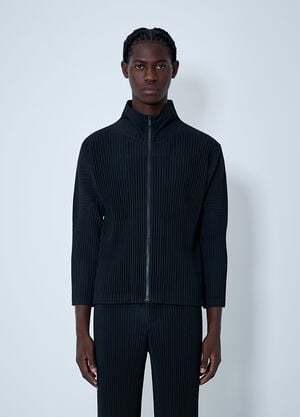 Homme Plissé Issey Miyake Pleated Zip-Up Jacket Black hmp0162014