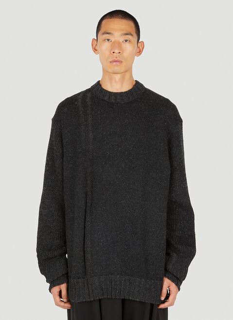 Yohji Yamamoto Drop Needle Knit Jumper Black yoy0150016