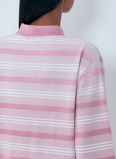 Prada Striped Piqué Polo Shirt Grey pra0264005