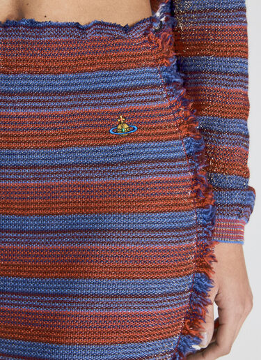 Vivienne Westwood Stripe Broken Stitch Knit Midi Skirt Red vvw0255048