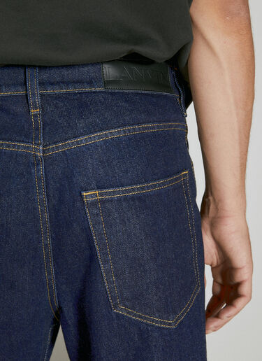 Lanvin Twisted Raw Denim Baggy Jeans Navy lnv0153007