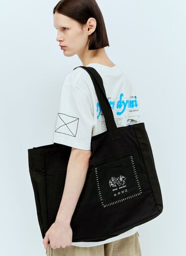 Space Available Patch Pocket Tote Bag Black spa0356020