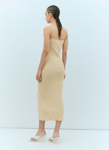 Jacquemus La Robe Sierra Bretelles Midi Dress Beige jac0256015