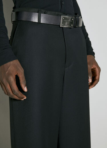 Dolce & Gabbana 徽标铭牌皮革腰带 黑色 dol0153012