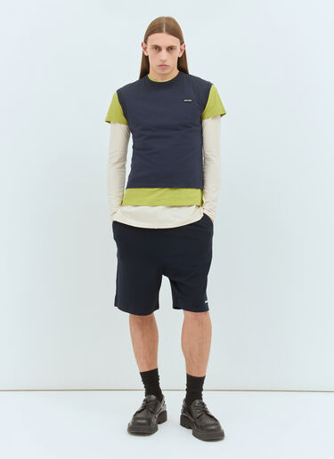Miu Miu Cotton Piquet Shorts Navy miu0159004