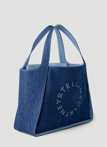 Stella McCartney Logo Denim Tote Bag Blue stm0248035