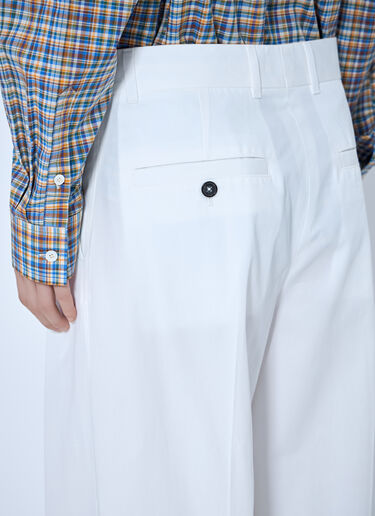 LN-CC® - Toteme: Single Pleat Cotton Trousers - White Toteme Single Pleat Cotton Trousers White tot0265039