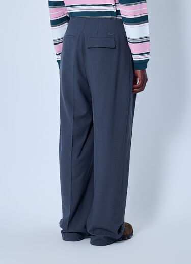 LN-CC® - Lacoste: Runway Straight Fit Tailored Jacquard Pants - Blue Lacoste Runway Straight Fit Tailored Jacquard Pants Blue lac0166009