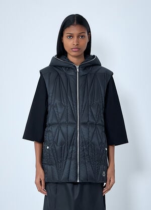 Moncler + Rick Owens Geocamo Flight Quilted Hooded Gilet Black mcs0363007