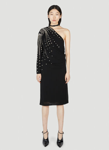 Gucci Embellished One Shoulder Dress Black guc0251214