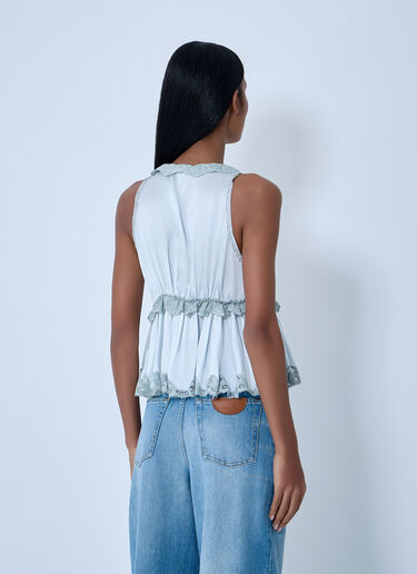 Silk Satin Tie-Front Top Chloé Silk Satin Tie-Front Top White chl0262002